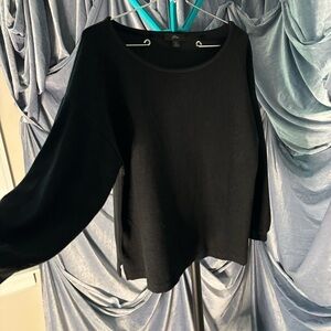 Jcrew black wide sleeve top size medium